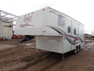 2003 Triple E Topaz 24 Ft. T/A Fifth Wheel Travel Trailer c/w 7500lb GVWR, 30Amp, 120V, (1) Bed, Bathroom, Furnace, Air Conditioning, Water Heater, Couch, Range, Microwave And ST225/7515 Tires. VIN 2TP241DBX3018082