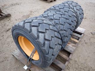 (4) 33 X 15.50-16.5 Skid Steer Tires w/ 8-Bolt Rims