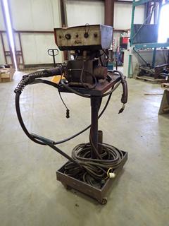 Acklands AK-Matic Model AKS-54E 50/60Hz 115V Wire Feeder c/w Cable And Portable Stand. SN JB570126 *Note: Working Condition Unknown* 