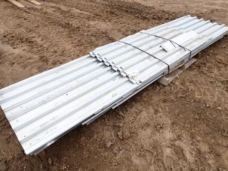 Qty Of Used Assorted Length Galvanized Roofing, 36 In. Wide 