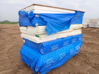 Qty Of Polystyrene Foam Insulation, 2 In. X 4 Ft. X 8Ft c/w  2 In. X 2 Ft. X 8 Ft.,  (1) 4 In. X 4 Ft. X 8 Ft. Pieces