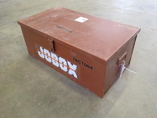 Jobox Storage Box, 30 In. X 16 In. x 12 In. c/w Unused Oxy/Acetylene Hose, Gauges, Torch, Goggles, Face Shield And Replacement Visors  (K-3-3)