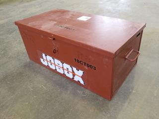 Jobox Storage Box, 30 In. X 16 In. x 12 In. c/w Unused Oxy/Acetylene Hose, Gauges, Torch, Goggles, Face Shield And Replacement Visors  (K-3-3)