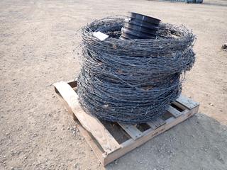 Qty Of Barb Wire c/w Pails *Note: Length Unknown*