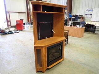 Corner TV/Display Unit w/ Dimplex 120V Air Heater Fireplace And Remote  (SC)