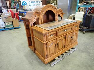 Antique Hutch c/w Glass Shelves  (SC)