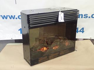 Optiflame Electric Fire Place w/ Dimplex 120V Air Heater, 26 In. X 13 In. X 23 In., SN 07805D2F *Works*