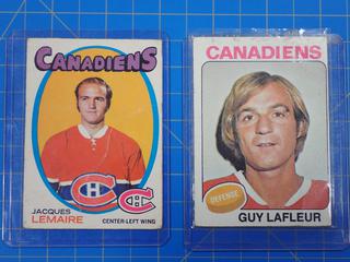 Canadians, Jacques Lemaire, #71, Hockey Card, Canadiens, Guy Lafleur, #126, Hockey Card