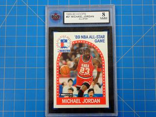 1989-1990 Hoops #21, Michael Jordan All- Star Card, Rated 8