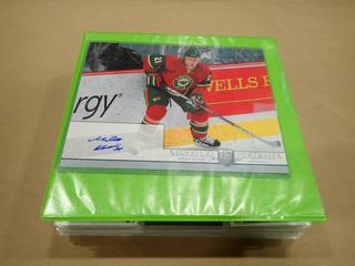 Binder w/ Hockey Card Collection And Signed Mikko Koivu Portrait Card *Note: No COA*