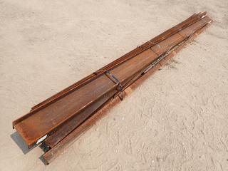 Qty Of 20 Ft. X 6 In. And 20 Ft. X 8 In. I-Beams c/w Assorted Pieces Of Angle Iron