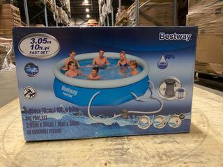 Unused 10 Ft. x 30 In. Bestway Fast Set Pool **Located Offsite At 15222 135 Ave, Edmonton Call Chris For More Information 587-340-9961**