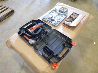 Black & Decker 120V Rotary Saw c/w Sanding Drum Kit And Assorted Supplies  (D-1)