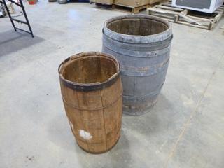 (2) Antique Barrels  (E-2)