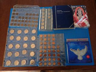 Coin Collections, Including 25Cent Pieces, $2.00 Coins, Pennies, Denver Mint Collections, Millennium, Keepsakes, and Canadian Small Cent Collections