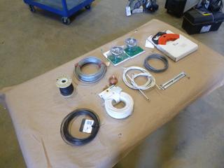 Qty Of Misc Supplies, 50F t. Fish Tape, Tie Wire, Galvanized Wire, Phone Line Cord, Kitchen Basket Strainer.  (C-2)