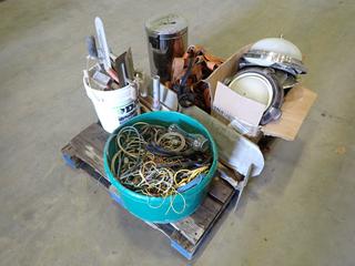 Qty Of Assorted Trowels, Cargo Net, Lights And Assorted Supplies