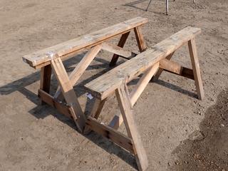 (2) Wooden Sawhorses, 2 In. X 6 In. X 60 In. (Row 4)