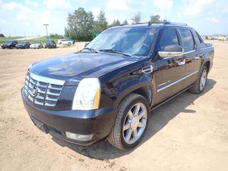 2011 Cadillac Escalade EXT 4X4 Crew Cab Pickup c/w 6.2L V8, A/T, Leather, Bose Sound System, Backup Camera And P285/45R22 Tires. Showing 218,644 Miles. VIN 3GYT4NEF7BG306357 *Note: Previously Registered In Ontario, Front Bumper Cracked, Part Of Tonneau Cover Missing, Check Engine And Service Suspension System Indicators On, No Rearview Mirror And Scratches On Center Console*
