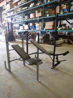 Adjustable Bench Press c/w (1) Competitor OL' School Muscle Weigh Bench w/ Pull Down Pullex