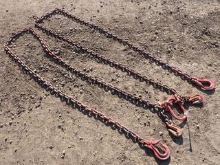 Super Slings Inc. 3/8 In. 2-Leg Lifting Chain  w/ (2) Grab Hooks, 13 Ft. 1 In. Reach, 12,300LB W.L.L. SN SS28779