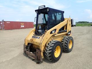 2008 Caterpillar 236B2 Skid Steer c/w CAT 3044C Diesel Engine, Aux Hyd, Manual Attach, Pre Heat And 12-16.5NHS Tires. Showing 4679hrs. SN CAT0236BAHEN07666 *Note: No Door, Temperature Control Dial Requires Repair*