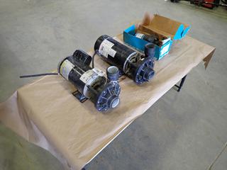 Unused Flojet 4406-143 4000 Series Water Pump c/w Flojet Pump w/ Century BN51 230V Motor, 10.5/2.6 Amp, Single Phase and (1) Flojet Pump w/ Emerson 230V Motor w/ 1/4 HP, 8.6 Amp and 1 Phase  (N-4-2)