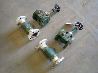 (2) 2 In. Gate Valves c/w (2) 2 In. Straight Valves  (N-3-2)