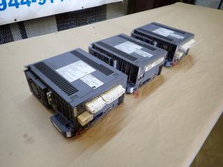 (3) Mitsubishi Model MR-J3-200B AC Servo Amplifiers, 170V, 11Amps, SN M69UD8009, M69V00812, F5ZU76020  (N-1-1)