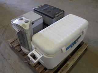 Coolmatic Portable Electric Cooler c/w Koolatron Portable Electric Cooler, Igloo Cooler And Electric Heater  (W-3-3)