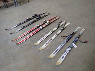 Qty of (4) Assorted Pairs Of Skis, Makes: Salomon, Authier, Rossignol and Kastle  (N-1-2)