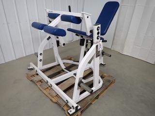 Hammer Strength Plate-Loaded Seat Leg Curl SLC, S/N 2988. (WH)