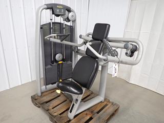 Technogym 2SC Shoulder Press w/ 190lb. Weight Stack, S/N M869AU-ALM-3, *Rip In Seat & Backrest* (WH)