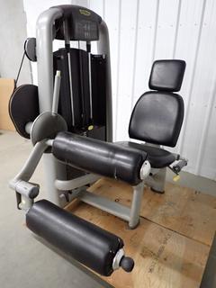 Technogym 2SC Leg Curl w/ 250lb. Weight Stack, S/N M99030-ALML, *Rip In Seat & Rolls* (WH)