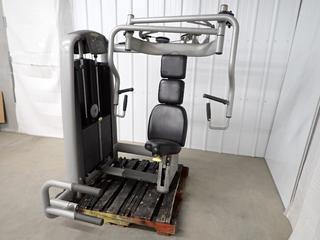 Technogym 2SC Chest Press w/ 260lb. Weight Stack, S/N M97030-ALML, *Rip On Backrest* (WH)