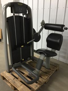 Technogym 2SC Lower Back w/ 190lb. Weight Stack, S/N M95830-ALML, *Rip In Seat* (WH)