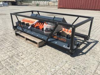 Unused TMG Industrial 72in Skid Steer Land Ripper c/w Rake Comb, Scarifier, Dethatcher, Forward & Reverse, Depth Adjustable Ripping Teeth, TMG-SLR72.