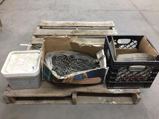 Pail Of Cable Staples & (2) Boxes of Nails, Opened. (4-K-4)