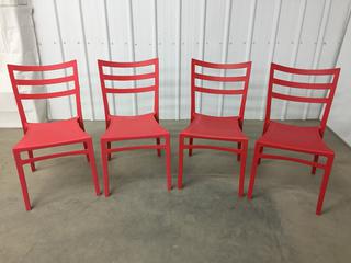 (4) Mandy Red Side Chairs. (WH)