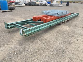 Pallet Racking. (2) - 15 Ft. Verticals & (6) - 8 Ft. Horizontals, (6) 36 In. x 46 In. Wire Racks.