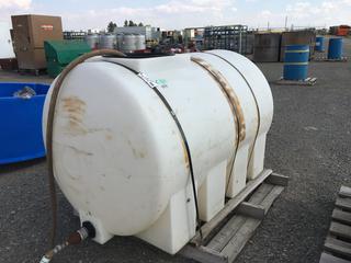 White Poly Water Tank w/ Drain, No Top, Approximately 400 Gallons.