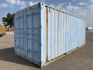 20ft Storage Container c/w Shelves, I Beam Trolley, # OBL