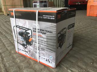 Unused TMG Industrial 220 GPM 3in Semi-Trash Water Pump with 6.5 HP Gas Engine, TMG-80TWP. (WH)