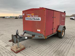 Sahara Air Heater 1250 S/A Portable Ground Heater c/w LPG, Pintle Hitch, 235/85R16 Tires, Showing 8756 Hours, S/N Sahara-01048