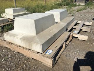 (2) Sign Concrete Bases, Approximately 34in x 27in x 13in H w/ 5 Bolt Pattern Anchor Holes.