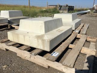 (2) Sign Concrete Bases, Approximately 34in x 27in x 13in H w/ 5 Bolt Pattern Anchor Holes.