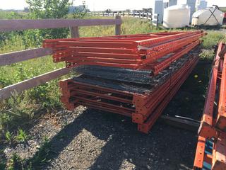 Quantity of Pallet Racking Uprights 16ft and Wire Pallet Rack Shelving.