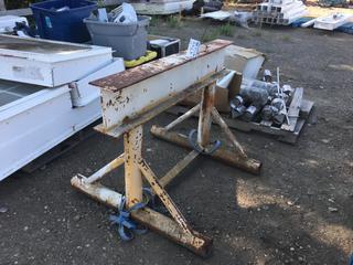 Steel I-Beam Pipe Stand, Approximately 48in x 36in x 33in H.