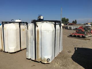 Metal Framed Plastic Water Tank c/w Electric Pump.