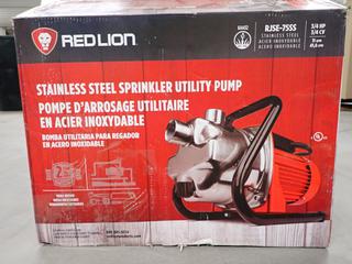 Red Lion RJSE-755 Stainless Steel 3/4Hp Sprinkler Utility Pump 11GPM. (3-B-2)